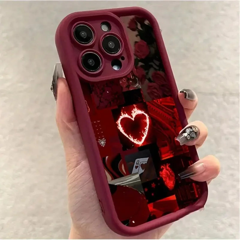 Case For iPhone 17 Cases iPhone 16 Pro Max Case Stylish Red Scenery Case For iPhone 16 12 14 11 13 Pro Max XS XR 7 8 Plus Cover