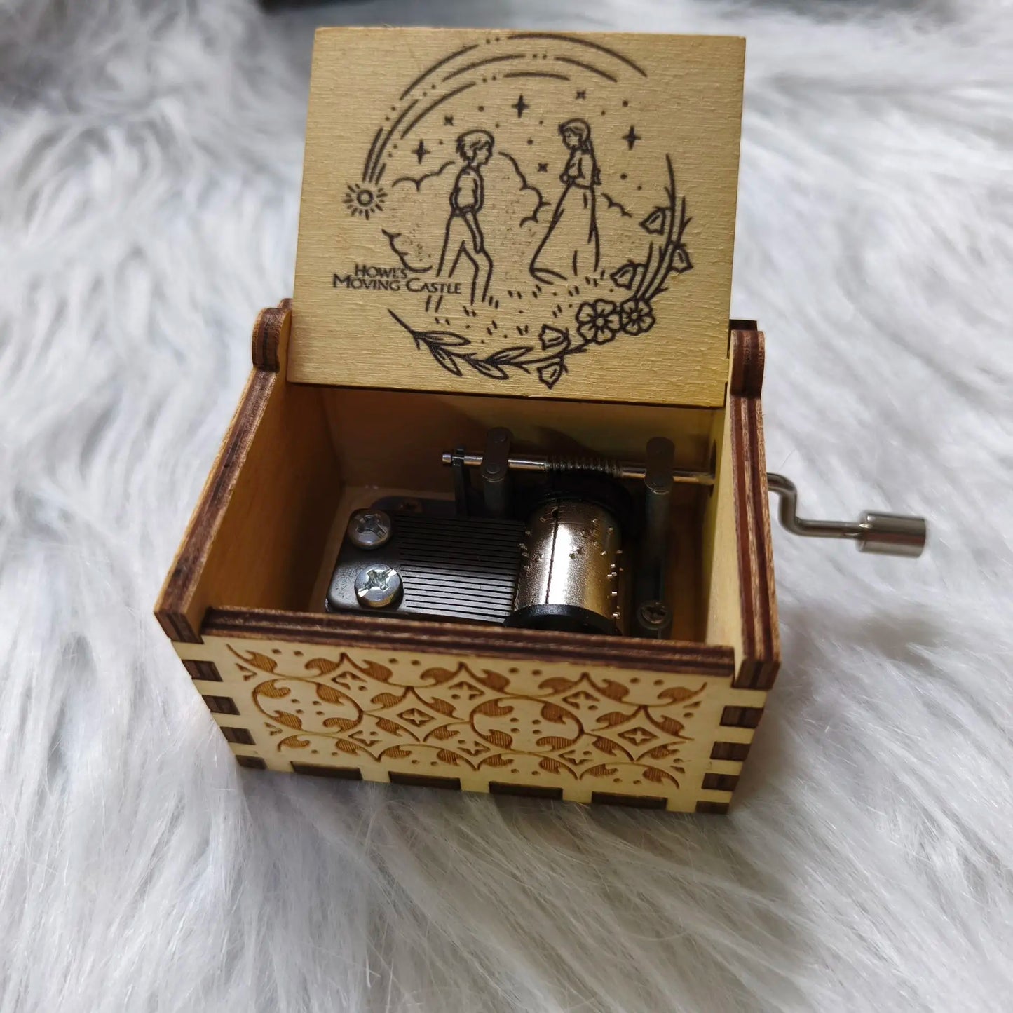 Hot Anime Wooden Carved Music Box Premium Home Decoration Ornament Gift for Christmas/Birthday/Valentine's Day Handmade Gift
