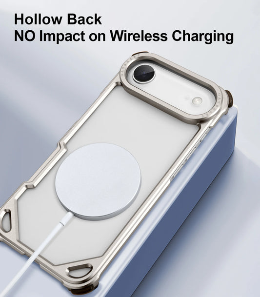 Oatsbasf Metal Slim Phone Case for iPhone 17 Air/17 Pro/17 Pro Max Case Frameless Minimalist Wireless Charging Protecitve Cover