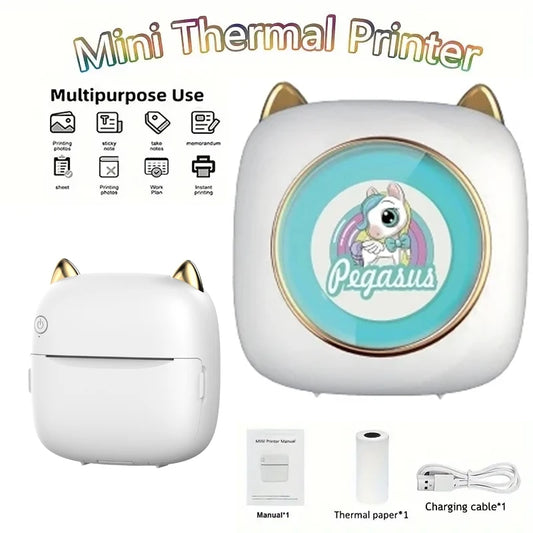 Thermal Mini Printer, Portable Inkless Sticker Maker, Free Cut Pocket Printer, Photo Label Memo Printing Tag Bluetooth Printer