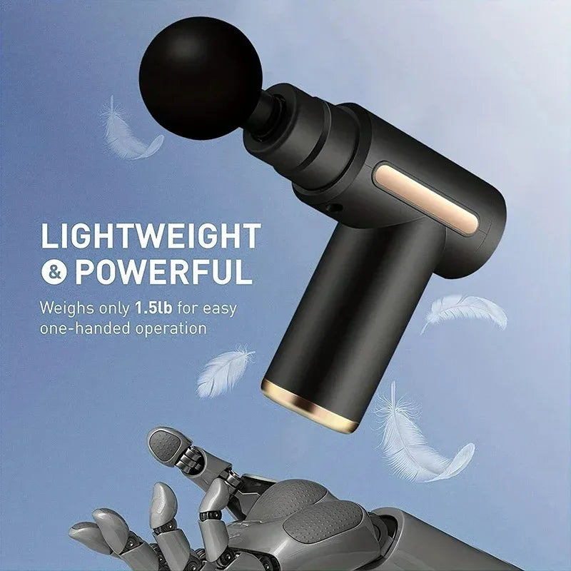 Portable Multifunctional Electric Fascia Gun Massager Instrument - Vibrating Muscle Relaxation Tool for Sports Recovery