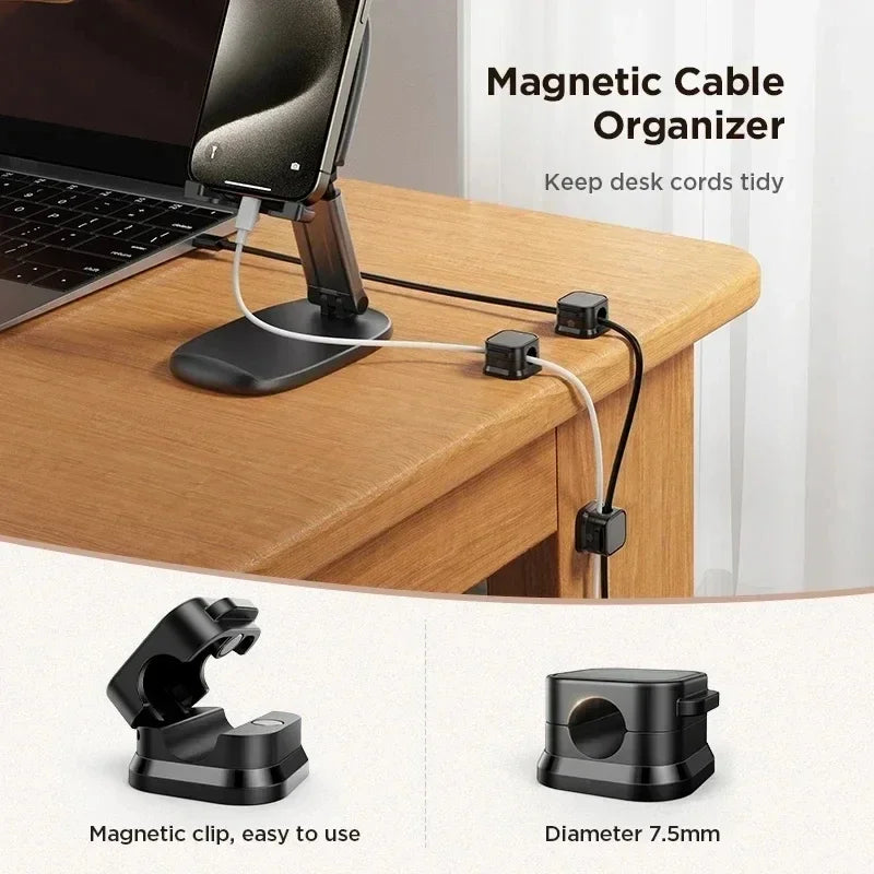 Magnetic Cable Clip Winder Holder Adhesive Wire Keeper Cord Cable Organizer Usb Charging Line Winder For Office Desktop Home
