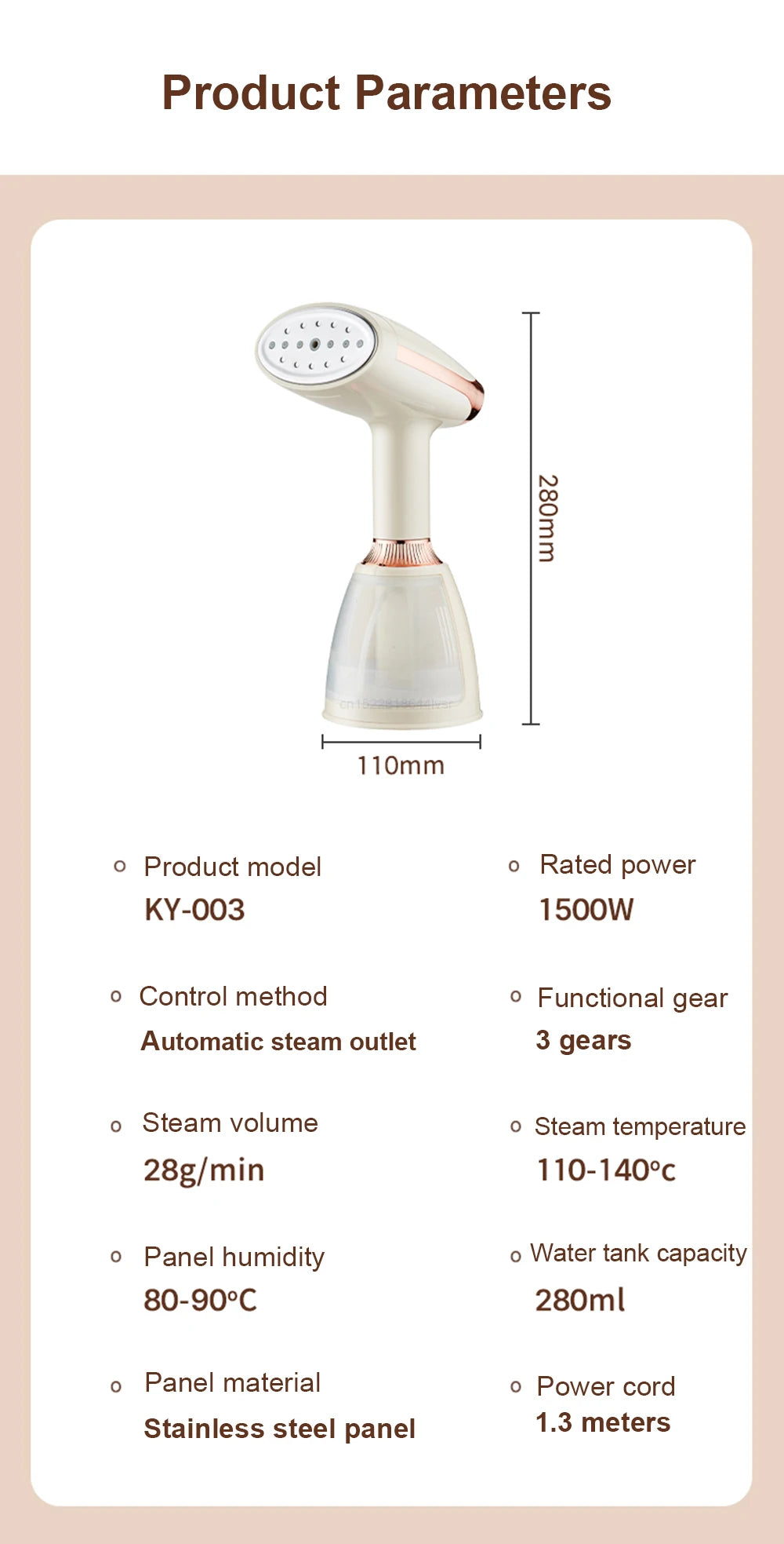 Steam Iron Portable Garment Steamer for Clothes Electric Handheld Garment Steamer Small Iron Steam Cleaner for Home Travel
