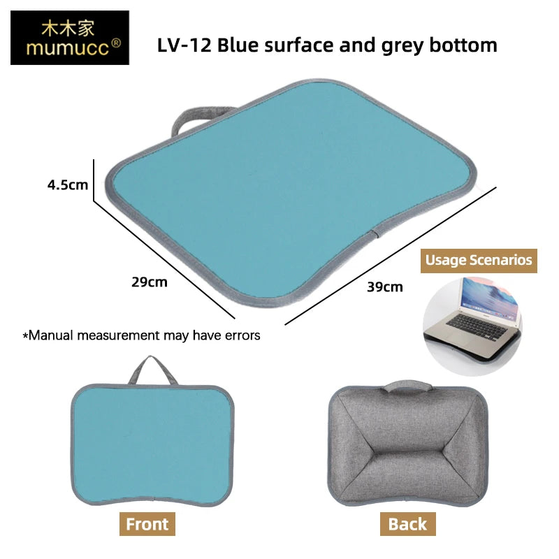 MUMUCC Multifunctional Laptop Desk With Cushion and Filled with Foam Particles, Small Pillow Table, Hard Mouse Pad Large