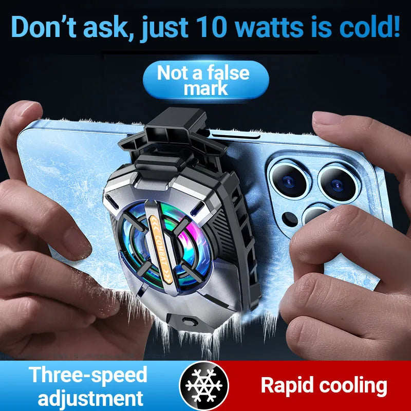 Mobile Phone Cooler - Smartphone Cooling Fan with Fast Temperature Drop & Secure Attachment For Gaming Live Streaming