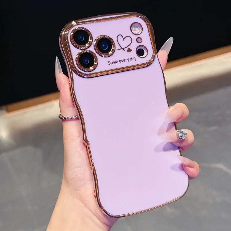 Side Love Electroplating Case For iPhone 17 Pro Max 17 Air 16 15 14 Plus 13 12 11 Pro Max 17Pro Max Cover Lens Shockproof Bumper