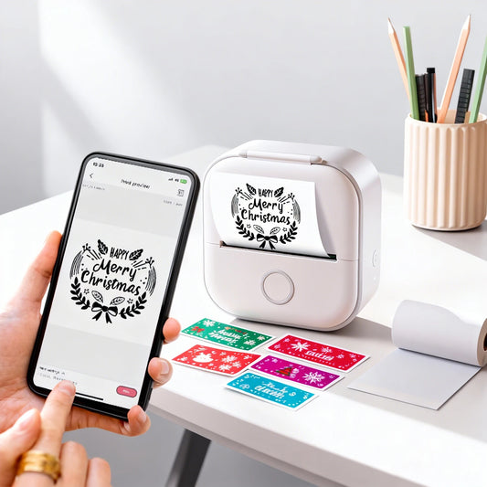 Mini Thermal Printer Wireless Mini Pocket Printer DIY Adhesive Sticker Printer Portable Label Printer Journal Planner Decor Tool