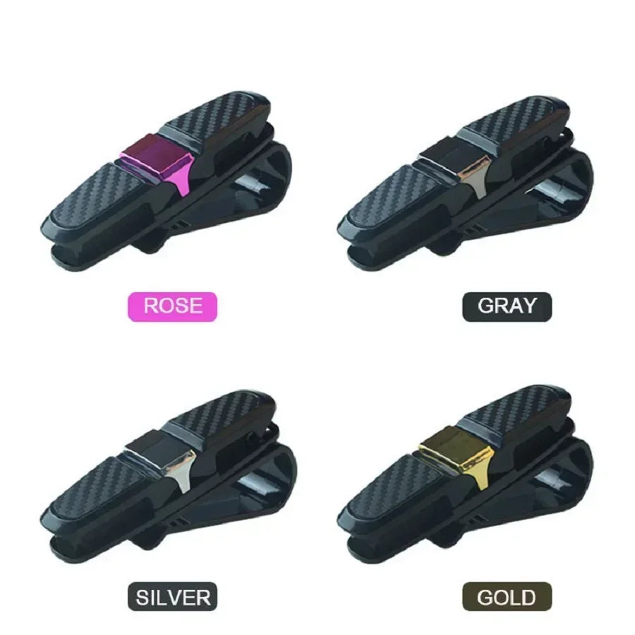 Car Glasses Case Auto Sun Visor Glasses Holder Sunglasses Clip Card Holder Eyeglasses Accessories Car Accessories Interior