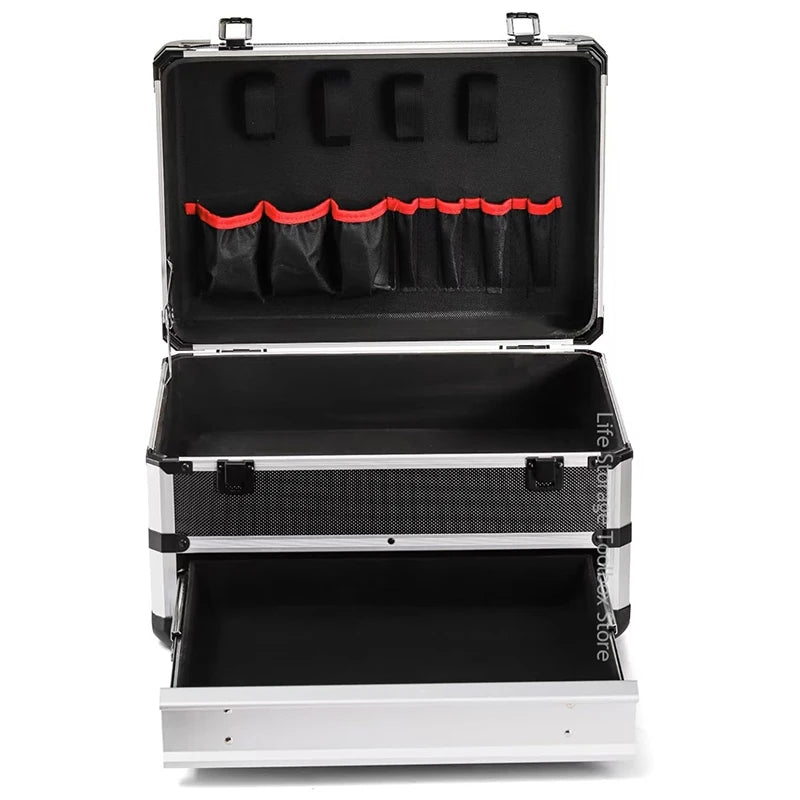 Aluminum Carrying Case Tool box Drawer Type Tool Box Organizer Multifunctional Metal Tool Box Suitcase Electrician Suitcase