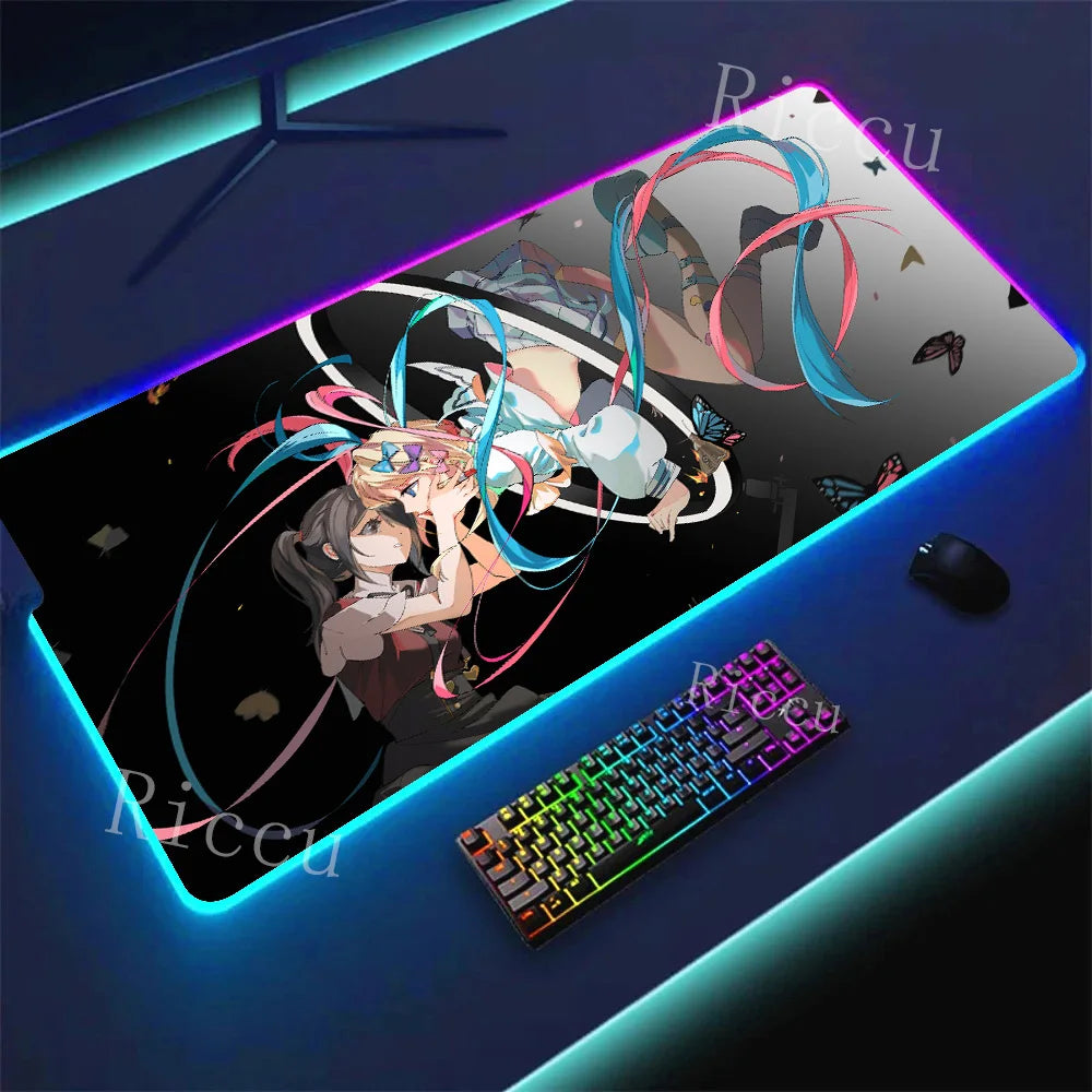 RGB HD Needy Girl Overdose MousePad Gamer Desk Mat Large Mousepad Compute Deskpad Art Gaming Mouse Mats Pc Company Pads E-Sports