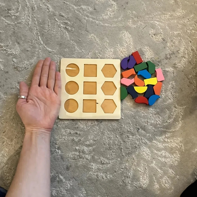 Wooden Puzzle Geometric Shapes 3D Puzzle Montessori Toys Sorting Math Preschool Learning Wood Puzzles Toys For Kids