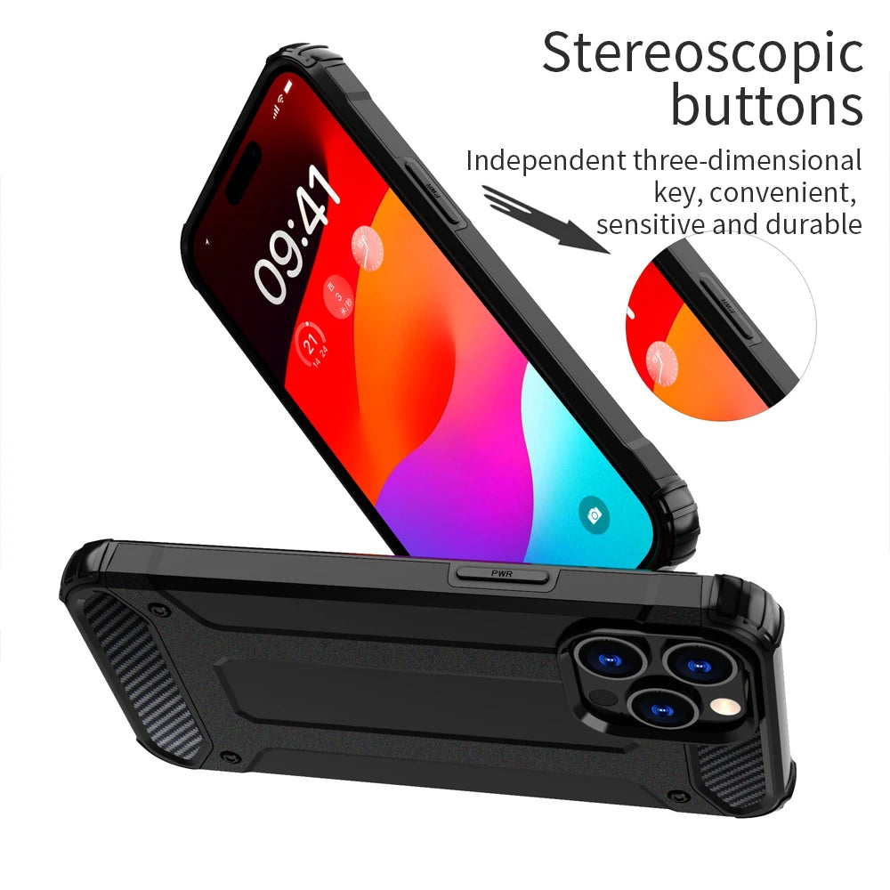 Military Rugged Armor Case For iPhone 14 13 12 Mini 11 Pro Xs Max XR 7 8 Plus SE 2020 2022 Shockproof Protection Back Cover