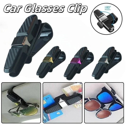Car Glasses Case Auto Sun Visor Glasses Holder Sunglasses Clip Card Holder Eyeglasses Accessories Car Accessories Interior