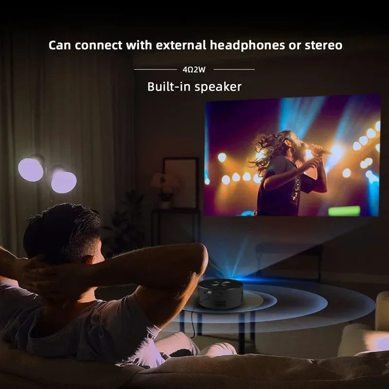 Mini YT200 Projector Home Micro Portable Outdoor Support 1080p Built In Speaker Mobile Phone Same Screen Projector Machine