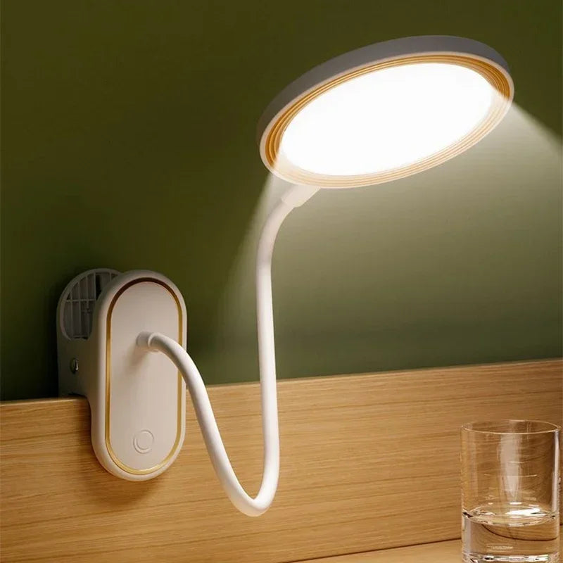 LED Reading Book Light USB Rechargeable Table Lamp With Clip Bedside Reading Light Touch 3 Modes Dimming Eye Protection Lights