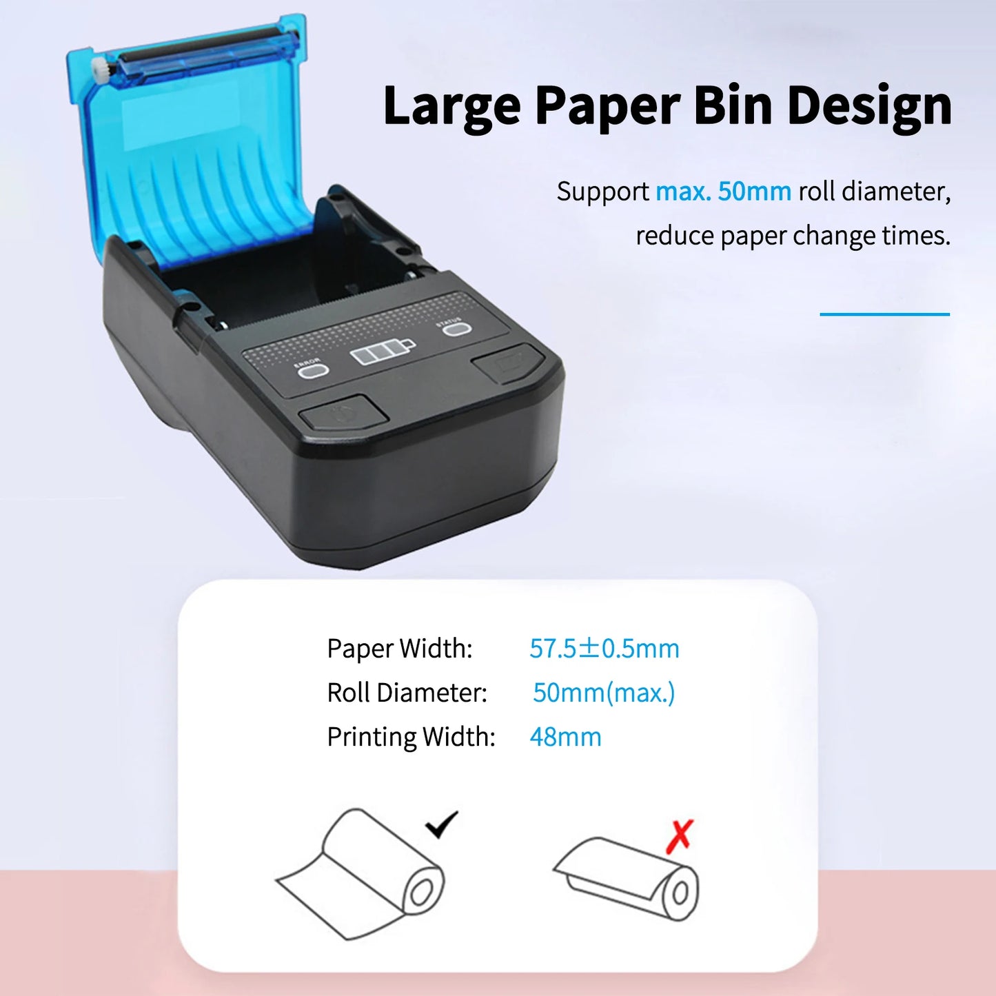 Portable Thermal Label Maker Wireless BT Mini Label Printer 58mm Barcode Printer for Retail Price Tag Warehouse Label Printing