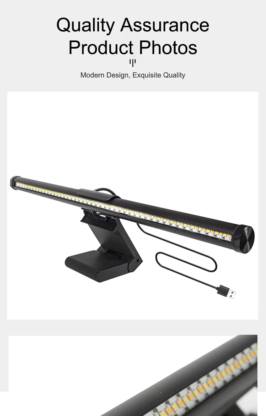 RGB 40CM Stepless Dimming Light Bar – Eye-Caring Hanging Screen Strip for Laptop Gaming Work