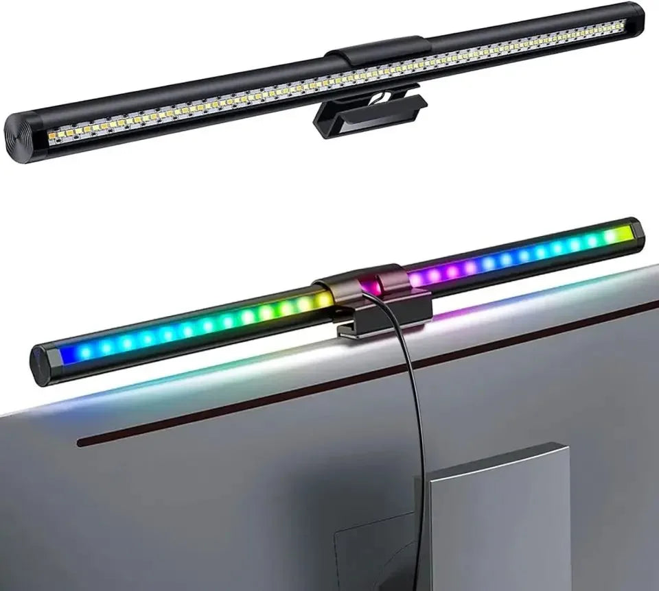 RGB Desktop Atmosphere Light Strip LED Eye Protection Learning Reading Hanging Lamp PC Display Screen Lighting Night Light