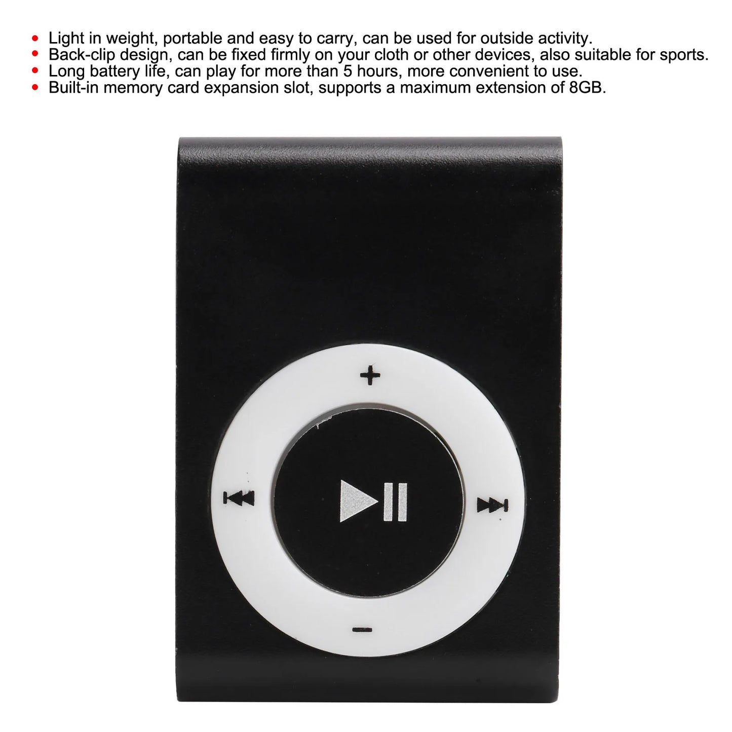 Portable MP3  Digital Music Media Player MiniMP3 BackClip Player with Earphone and USB Cable Sports MP3 Player Mini Music Player