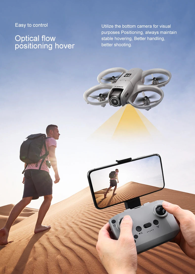New D16 Mini Drone 8K HD Dual Camera Profesional 180° Electric Adjustable GPS Positioning Obstacle avoidance Bushless UA