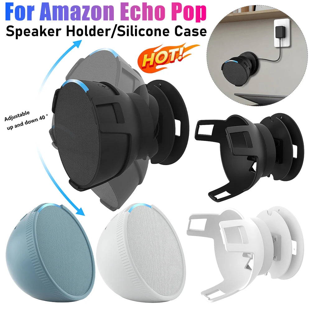 For Amazon Echo POP Speaker Wall Mount Holder Stand Built-in Cable Indoor Sound Box Bracket for Amazon Echo Pop Home Decoration