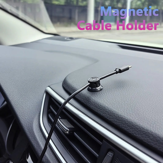 Car Magnetic Cable Holder Cable Clip Protector Cord Winder Car Wire Organizer Desktop USB Charging Line Management Wire Keeper