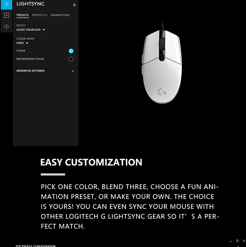 Official Logitech G203 Mouse for Gaming, Lightsync RGB with 3 Zones, 25G Acceleration, 200 IPS Tracking Speed