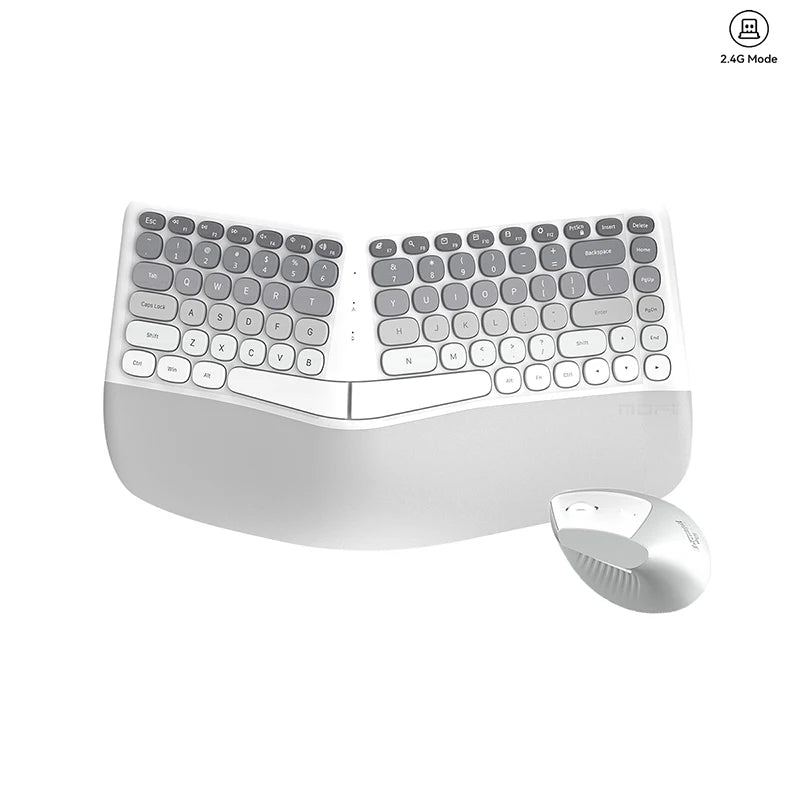 MOFII Ergonomic 2.4G Wireless Split Keyboard mouse Combo with Wrist Rest 1600DPI Wireless Vertical Mouse for PC/Laptop/Desktop