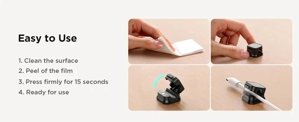 Magnetic Cable Clip Cable Holder Adhesive Wire Keeper Cord Cable Organizer for Home Office Under Desk Management