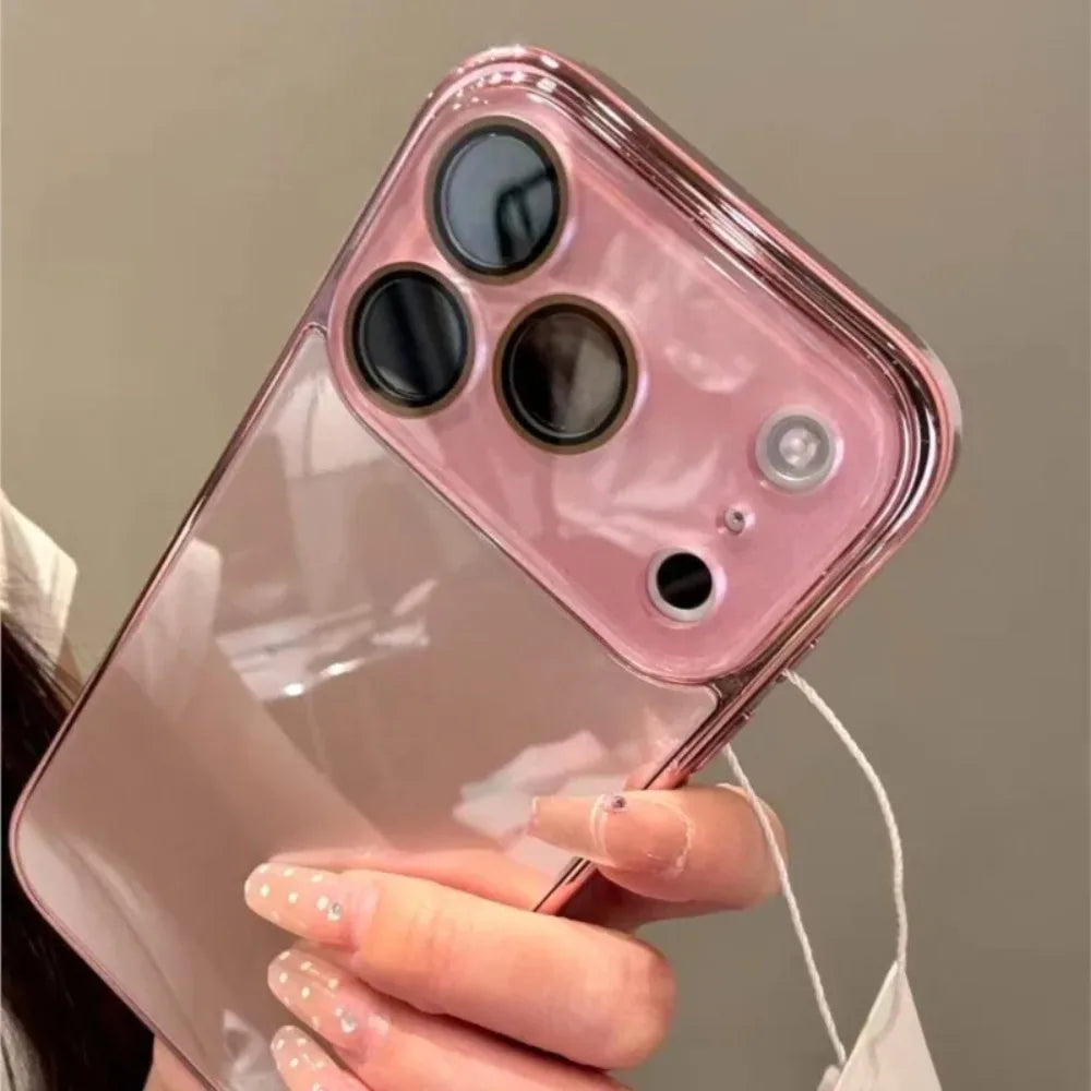 Luxury Tempered Glass Camera Protection Case for iPhone 17 16 15 14 13 12 11 Pro Max Plating Bumper Shockproof Hard Back Cover