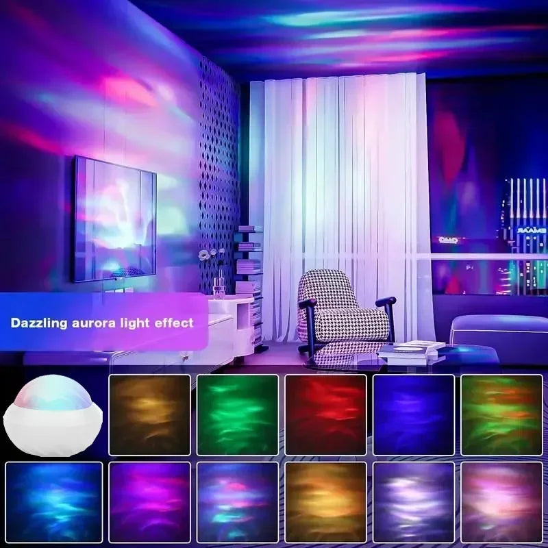 Aurora Starry Northern Light RGB Projection Night Lights USB Plug Remote Control Projector Atmosphere Lamp for Room Party Decor