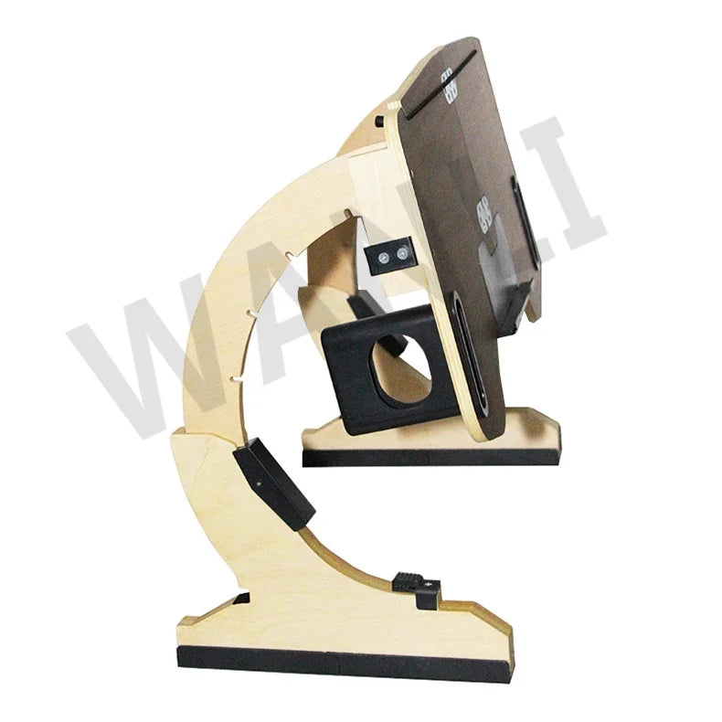Desktop computer stand, portable and foldable stand, multi-functional reclining desk, made of wood, 360° adjustable laptop stand