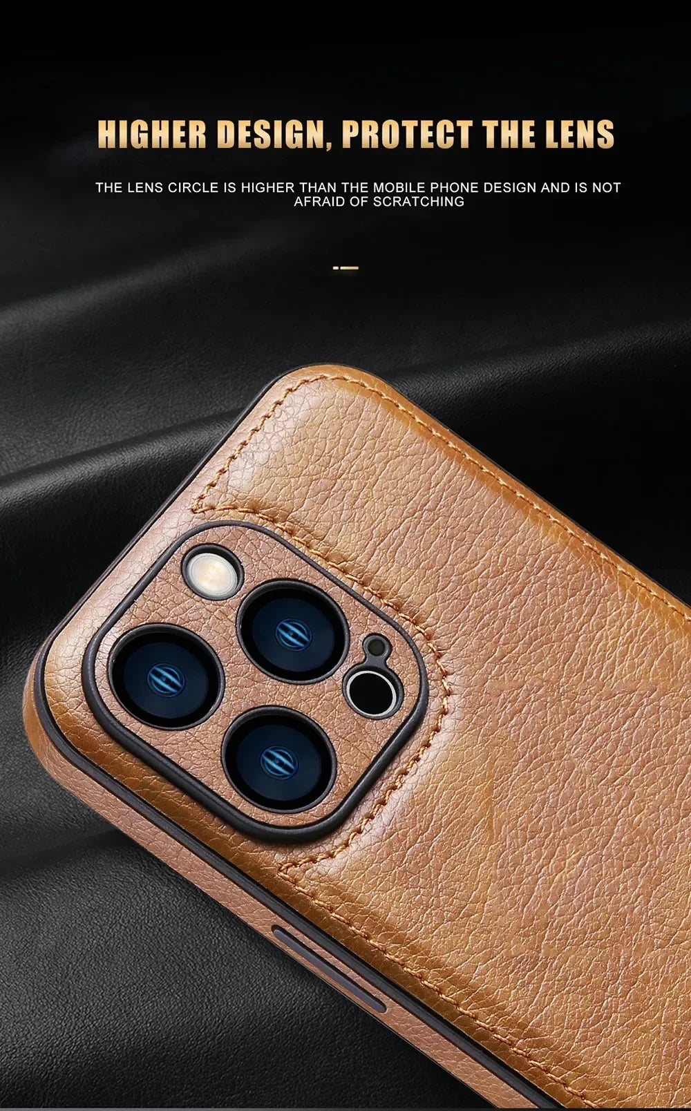 Ultra Thin Leather Case for iPhone 17 Pro Max 16 16e 15 14 13 12 11 XR 17Pro Lens Protection iPhone17 Phone Cover Coque