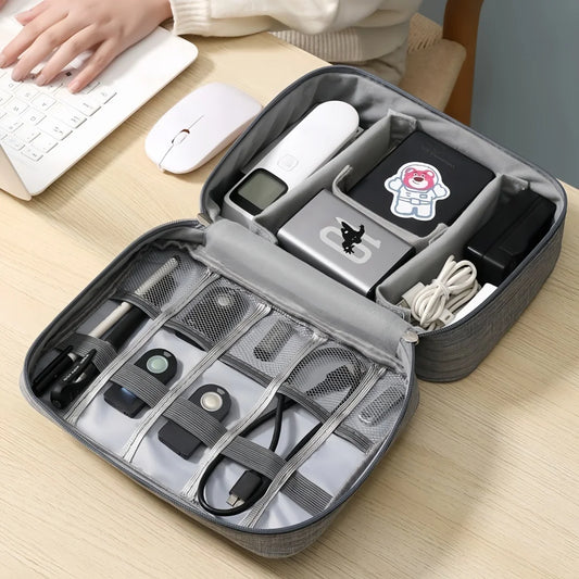 Electronics Organizer Travel Cable Organizer Bag for Electronics Accessories, Portable Tech Carring Large Storage Case