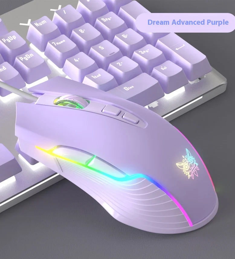 Onikuma CW905 RGB Gaming Mouse  6400 DPI Wired Optical Mouse with Cool Lighting  for Notebook PC Home Office
