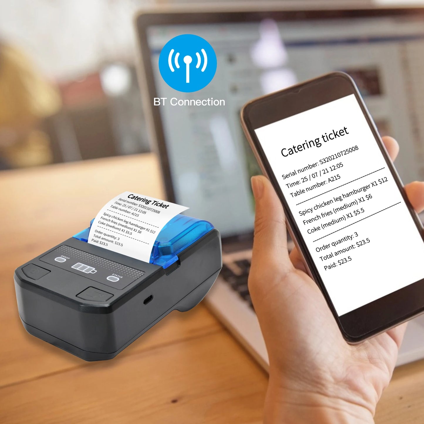 Portable Thermal Label Maker Wireless BT Mini Label Printer 58mm Barcode Printer for Retail Price Tag Warehouse Label Printing