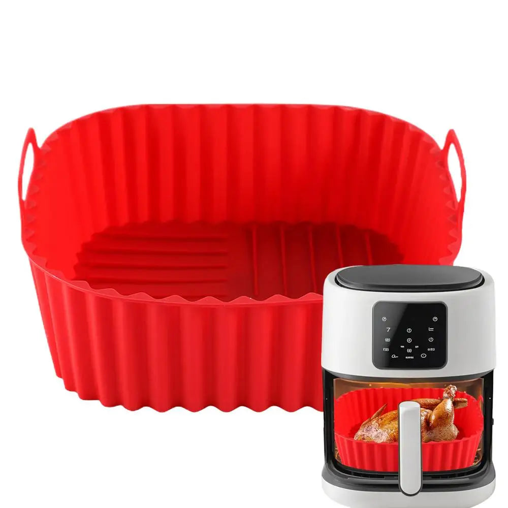 Silicone Air Fryer Liners Pot Square Airfryer Basket Plate Cooking Gadgets Reusable Non-stick Pizza Pan Oven Kitchen Accessories