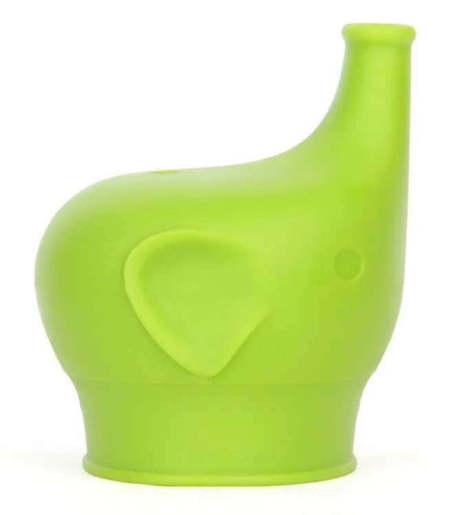 Elephant-Shaped Silicone Cup Lid Children Training Suction Cup Drink Bottle Spill-proof Cap Nozzle Soft Water Bottle Mouth cover