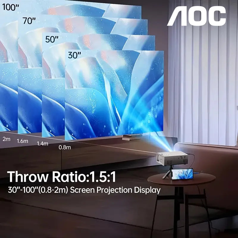 ﻿ AOC Mini Projector TFT LCD 1080P 1920*1080P Wifi Bluetooth Portable Mini Projectors Home Theater Cinema Outdoor proiettore