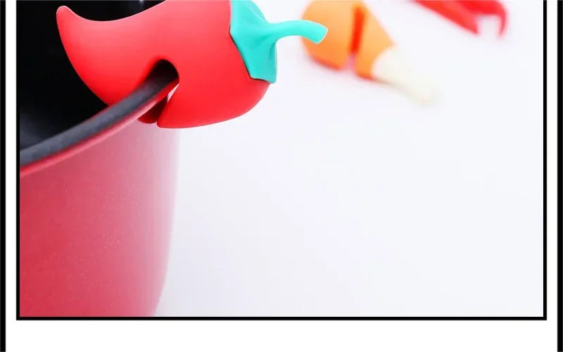Cute Silicone Pot Lid Anti-spill Rack Heat-resistant Anti-Overflow Stoppers Pot Cover Lifter Holder Creative Kitchen Tool Gadget