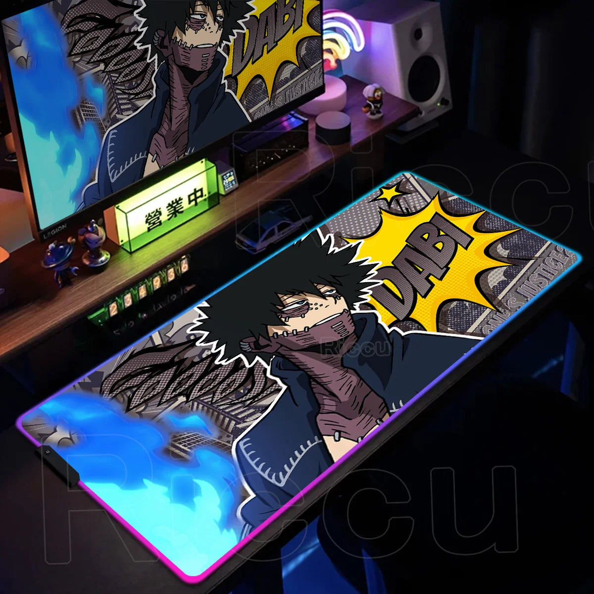 RGB My Hero Academia PC Gaming Accessorie Mouse Pad Keyboard Pad Large Anti-slip Carpets Japanese Anime Mat Home Office Setup