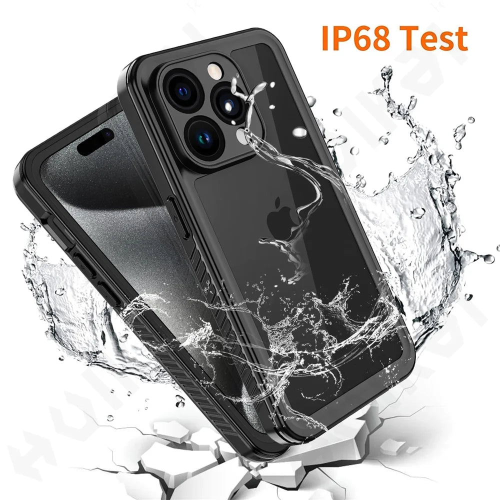 IP68 Shellbox Waterproof Case For iPhone 17 16 15 14 13 12 11 Pro Max XR XS Plus 8  Metal Aluminum Swimming Phone Luxury Cover