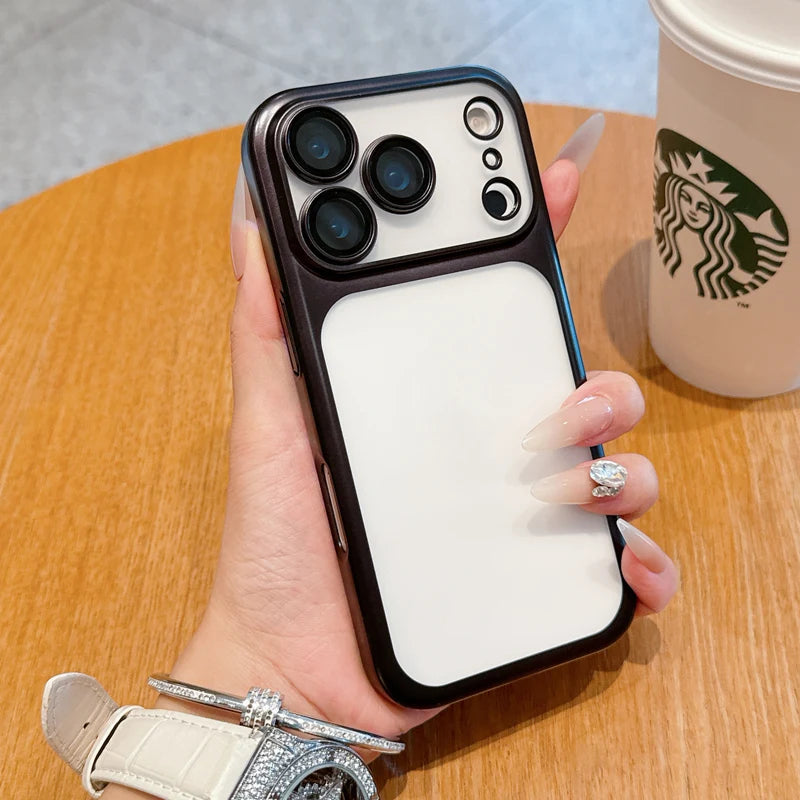 Frosted Shockproof Matte Case For iPhone 17 17Pro 17 Pro Max  Translucent Ultrathin Electroplating All Inclusive Lens PC Cover