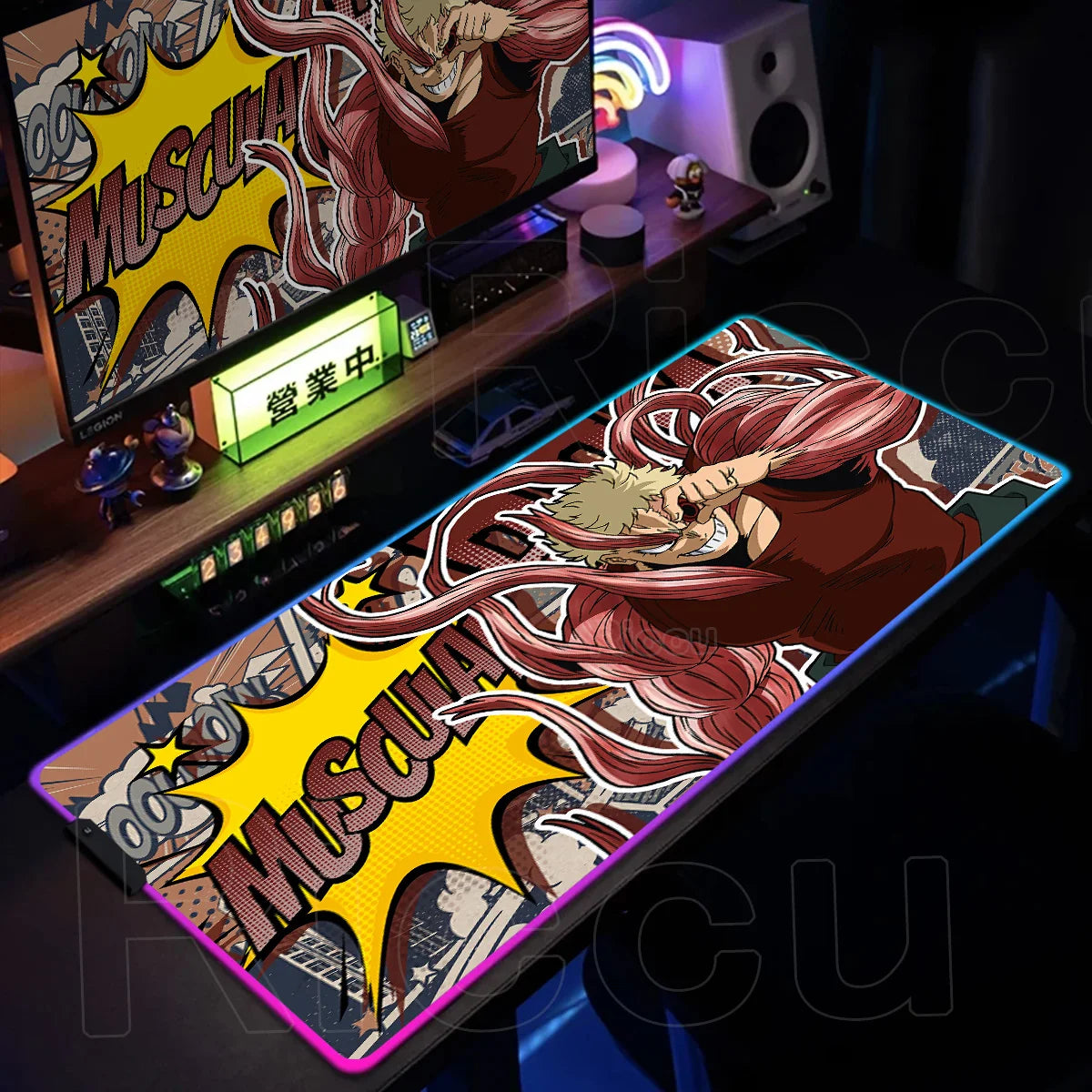 RGB My Hero Academia PC Gaming Accessorie Mouse Pad Keyboard Pad Large Anti-slip Carpets Japanese Anime Mat Home Office Setup