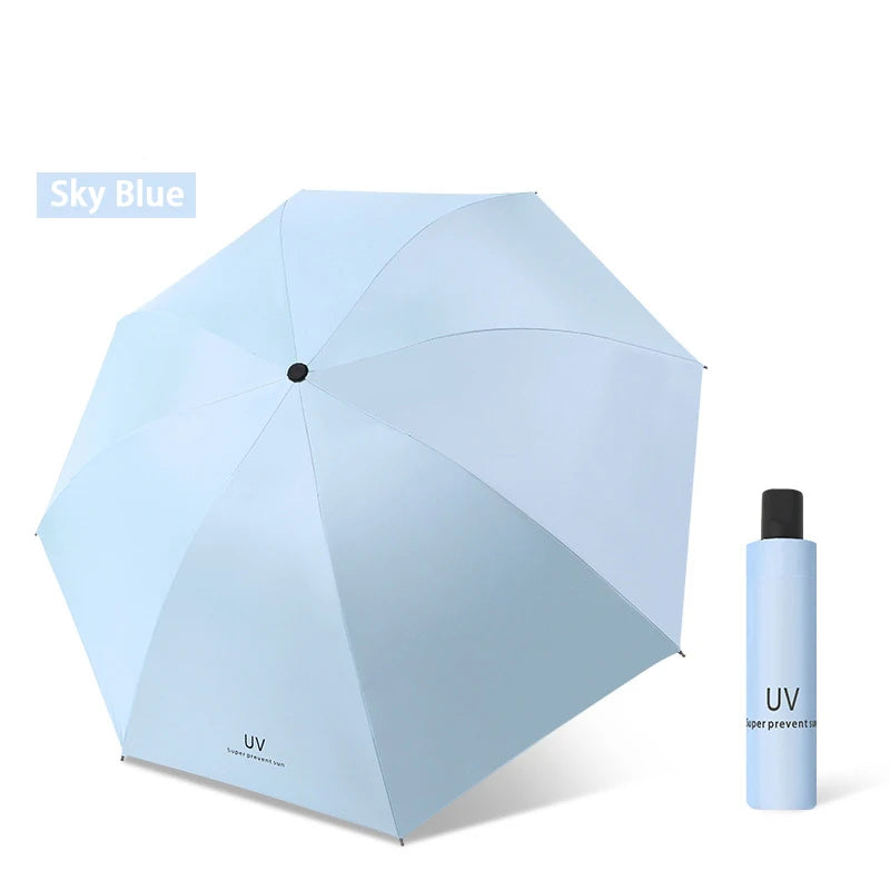 Foldable Manual Umbrella, Waterproof and Windproof Umbrella, Anti-UV Umbrella for Sunny Or Rainy Days, Simple Solid Color Umbrel