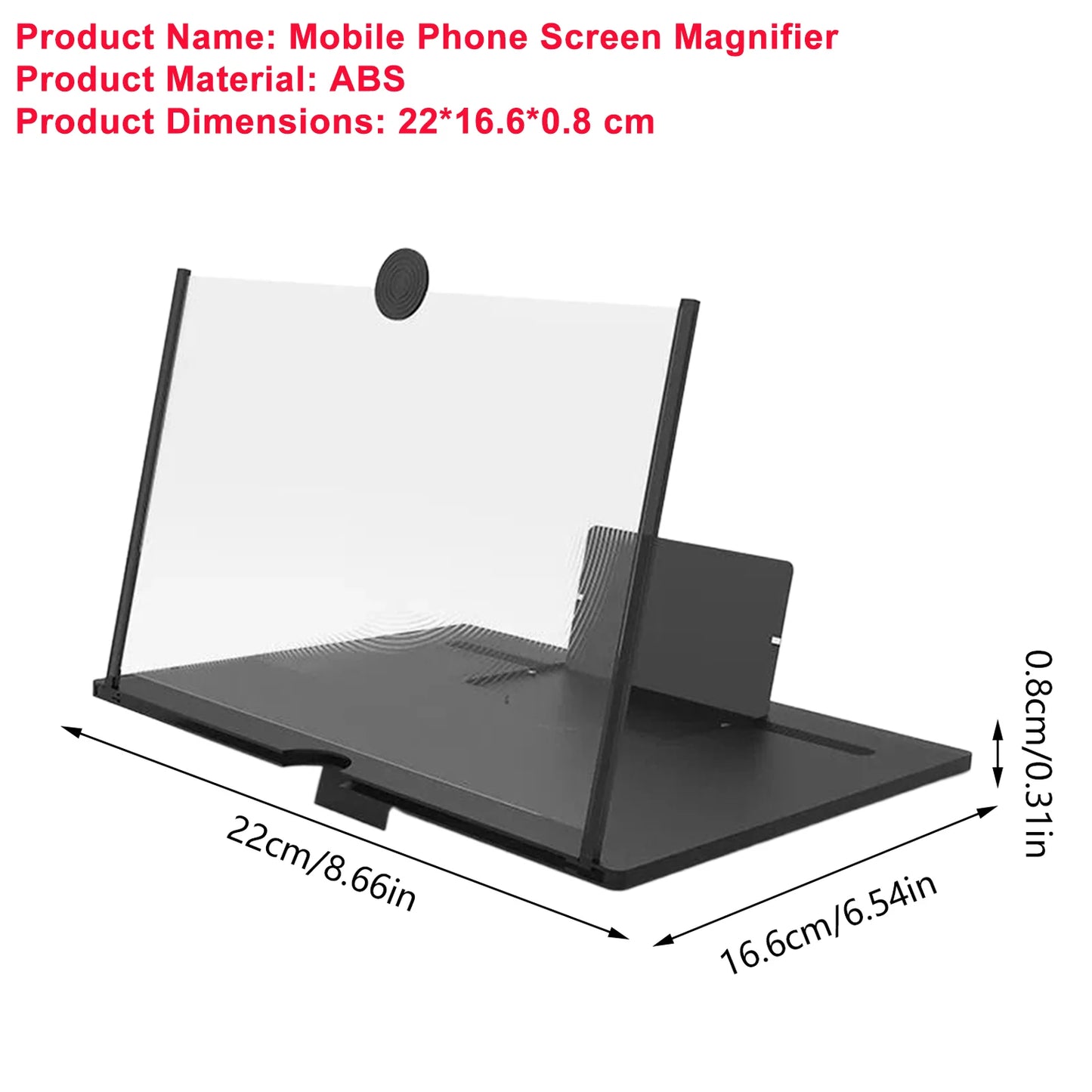 18cm/22cm mobile phone amplifier HD screen magnifying glass Smart Phone Screen Magnifier for Daily Reading Multi functional