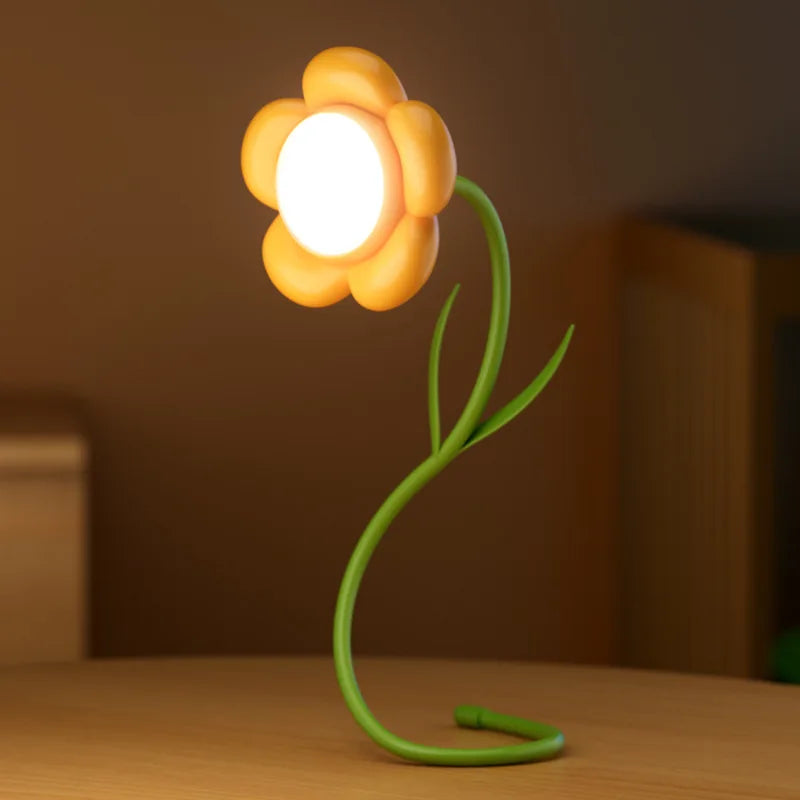 Rose Gift Light Flower Lamp 360° Flexible Portable USB Rechargeable Night Light Red Pink Rose Dimmable Adjustable Bed Light
