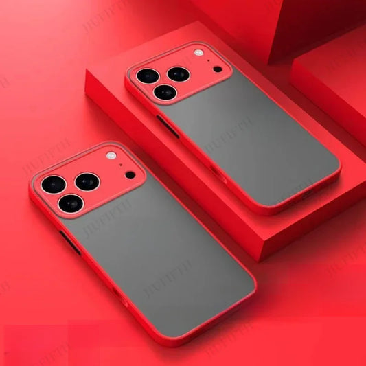 For iPhone 17ProMax 17 Pro Max 17Air AiR 16 16Plus Plus + Pro 16E E New Armor Shockproof Matte Hard Silicone Frosted Back Cover