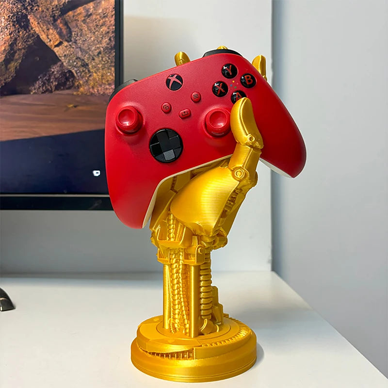 1pcGame Controller Desktop Stand Headphone Stand Jewelry Bracket Cyberpunk Mechanical Arm Resin Handicraft Ornament Storage Rack