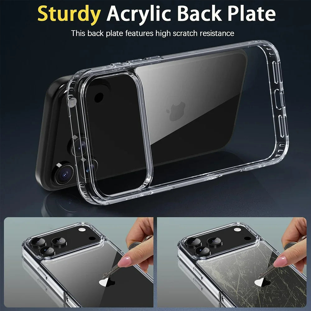 Shockproof Case For iPhone 17 Air  17Pro 17Pro Max 17 Hybrid Hard Acrylic Crystal PC Cover Clear Soft Shell